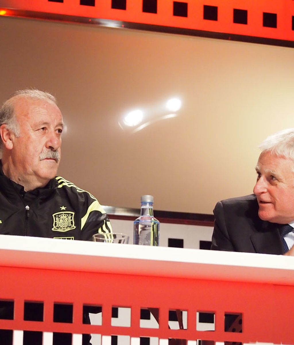 Vicente del Bosque, el jefe, con Paolo Vasile