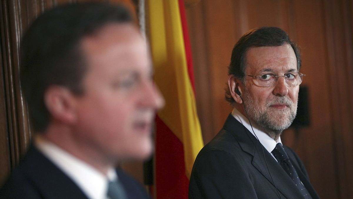Rajoy y Cameron en la rueda de prensa conjunta tras su reunión en Londres
