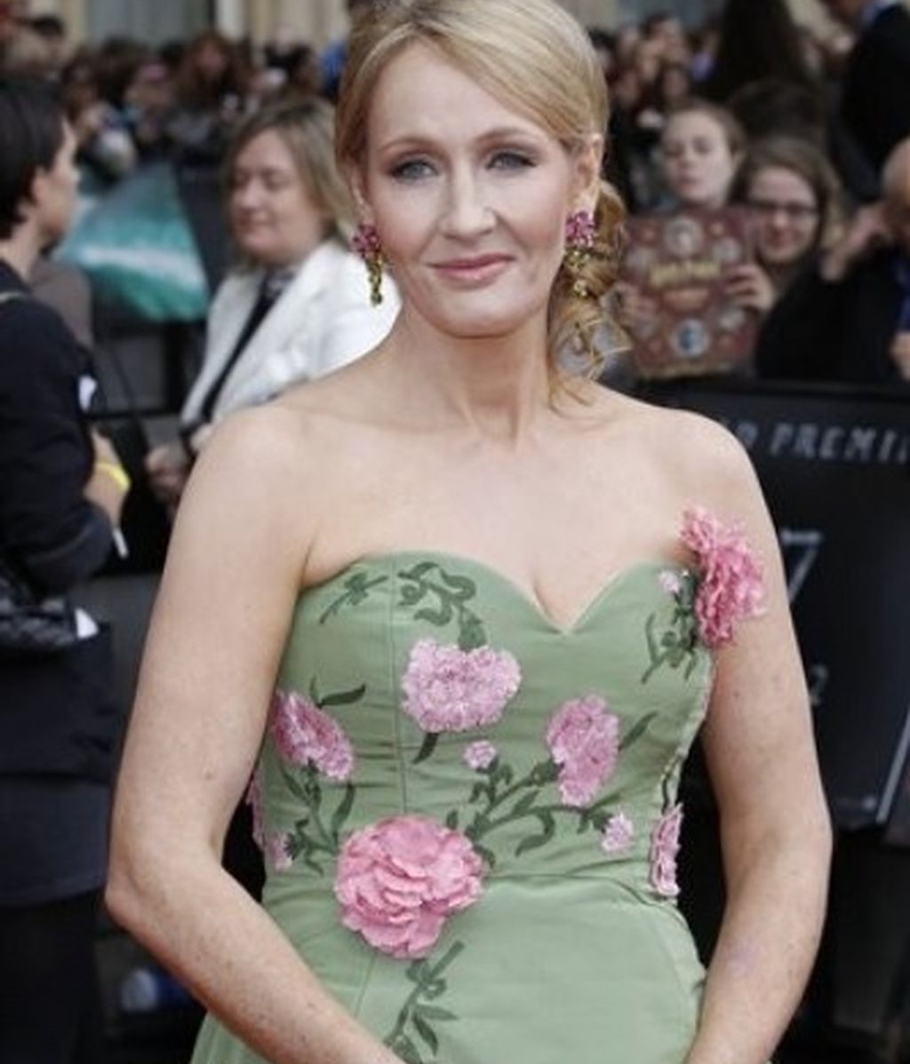 La autora de los libros, JK Rowling, en el estreno