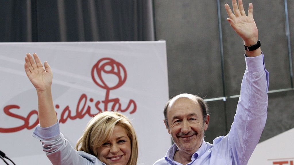Rubalcaba y Valenciano en uno de los últimos actos de campaña en Madrid