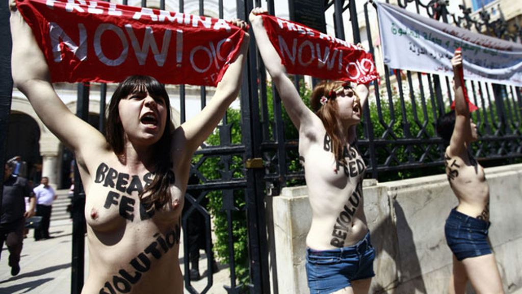 FEMEN realiza su primera protesta en un país árabe