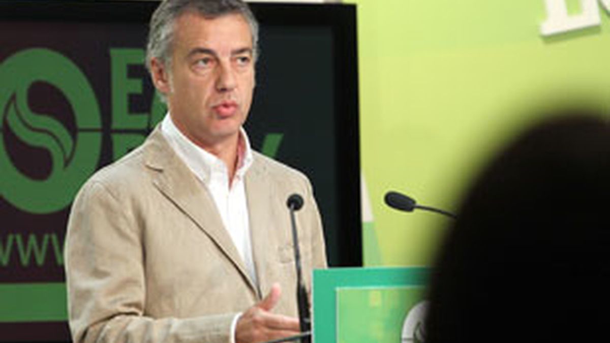 El presidente del EBB del PNV, Iñigo Urkullu, durante su comparecencia. Vídeo: ATLAS.