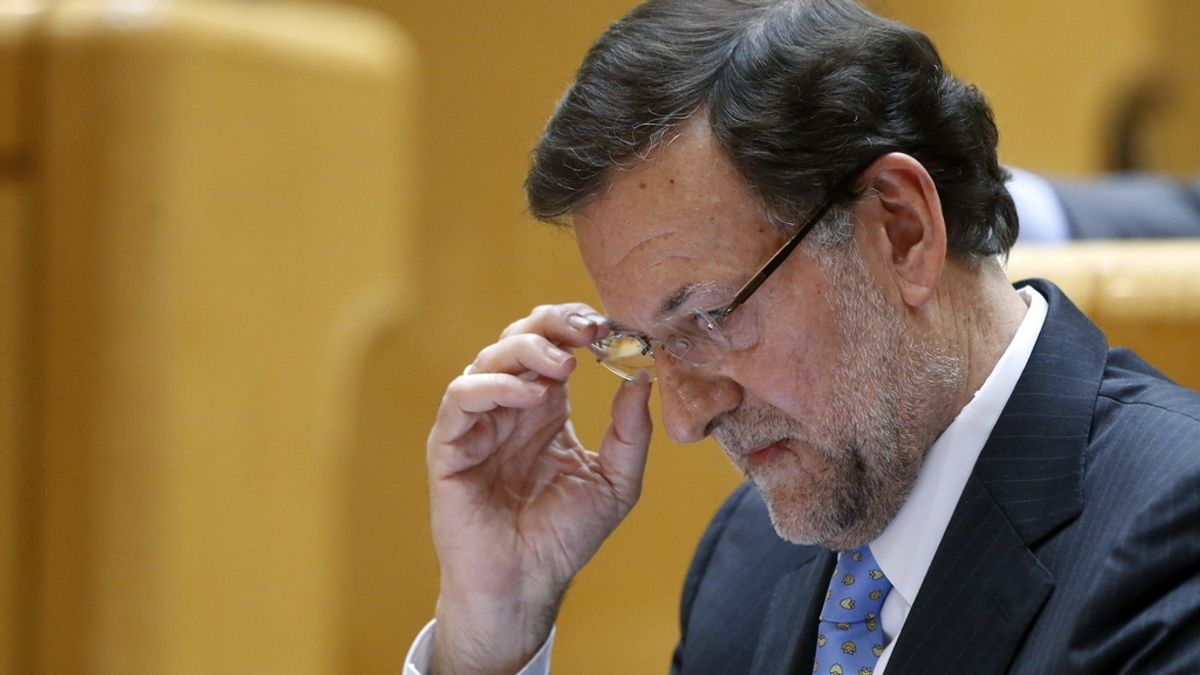 Mariano Rajoy durante su comparecencia durante la sesión de control en el Senado