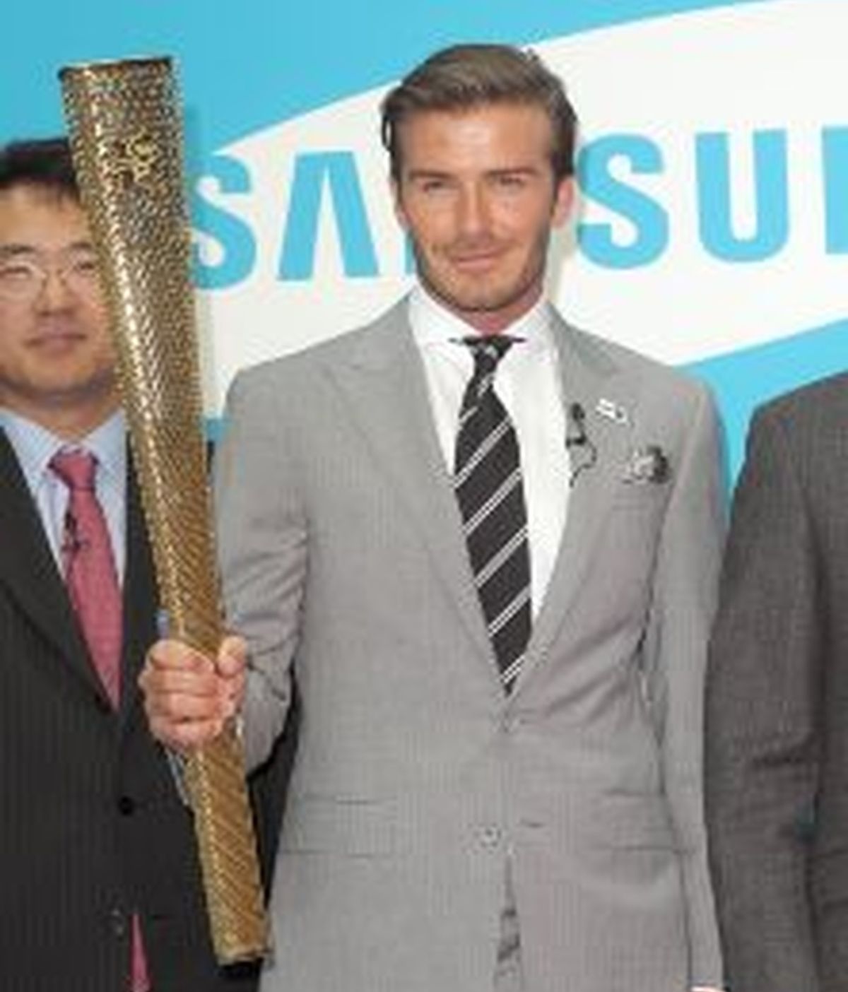 David Beckham, con la antorcha olímpica. GTRES