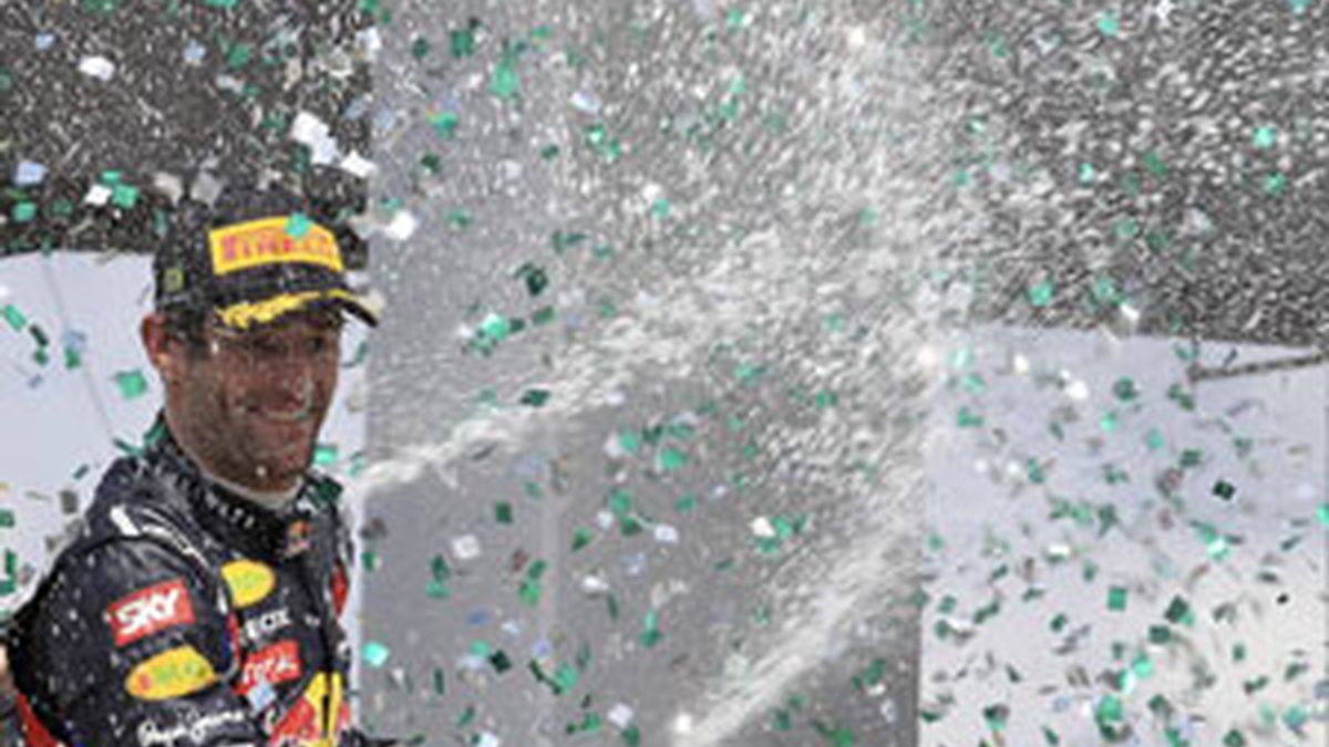 Mark Webber satisfecho con la victoria en Interlagos FOTO: REUTERS