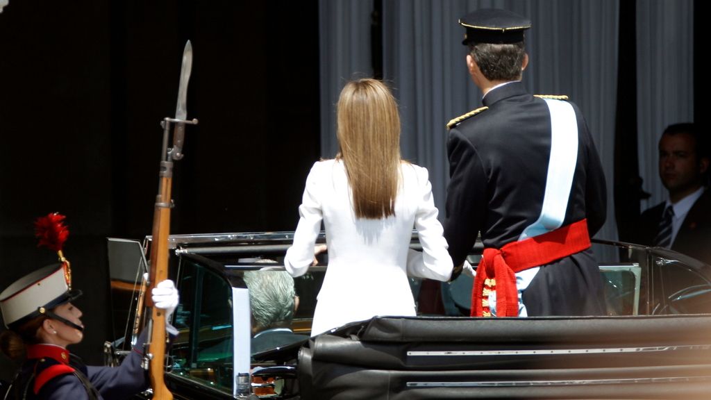 Los Reyes llegan al Palacio Real