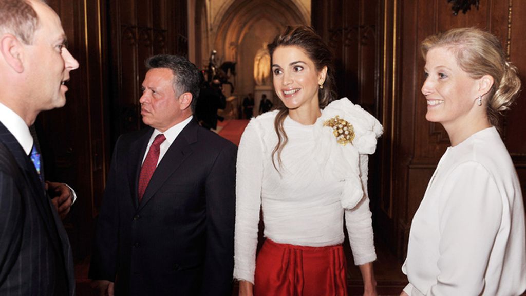 Abdalá y Rania de Jordania con los condes de Wessex, Eduard y Sophie