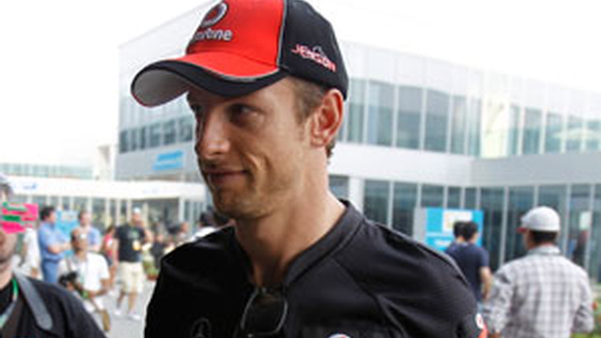 Jenson Button, en el circuito de La India