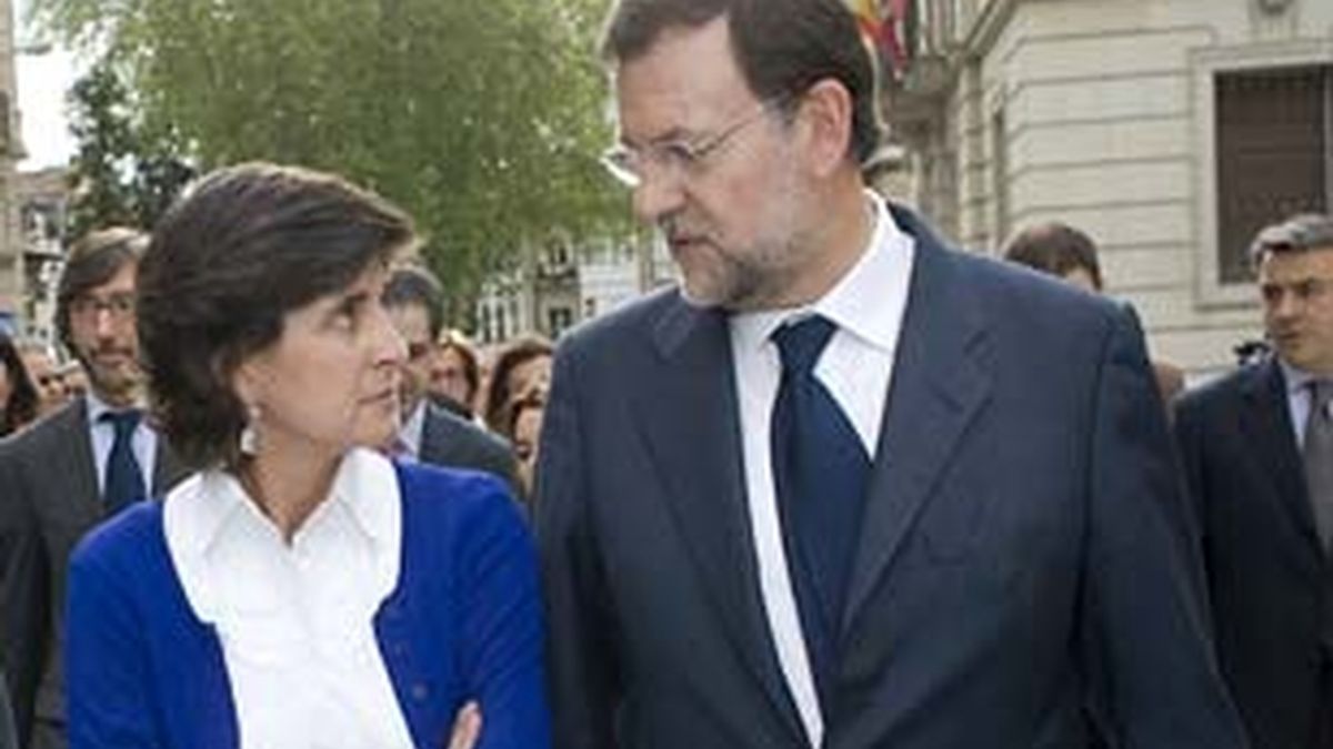 María San Gil junto a Mariano Rajoy en uno de sus últimos encuentros en el País Vasco.