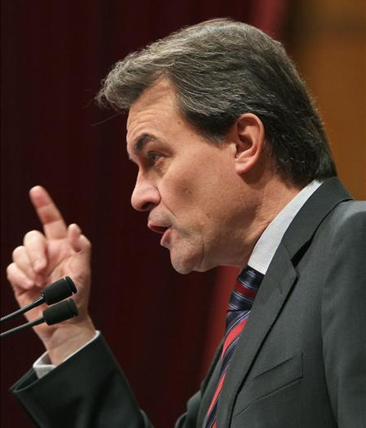 El candidato de Convergència i Unió (CiU) a la presidencia de la Generalitat, Artur Mas, ayer. EFE