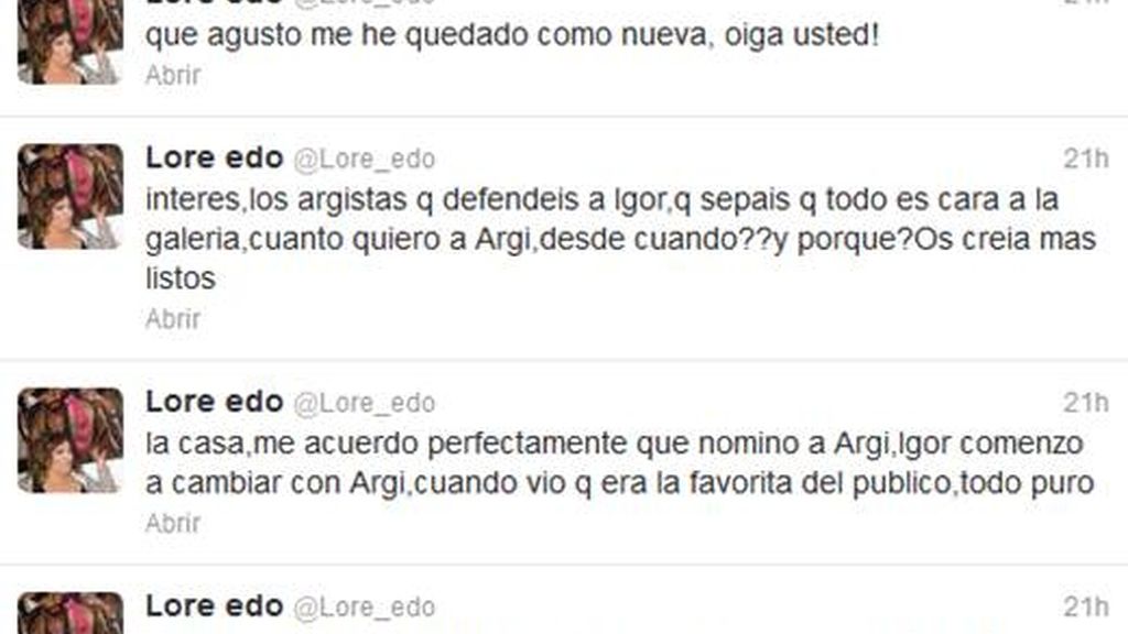 Ainara y Lore, guerra en Twitter