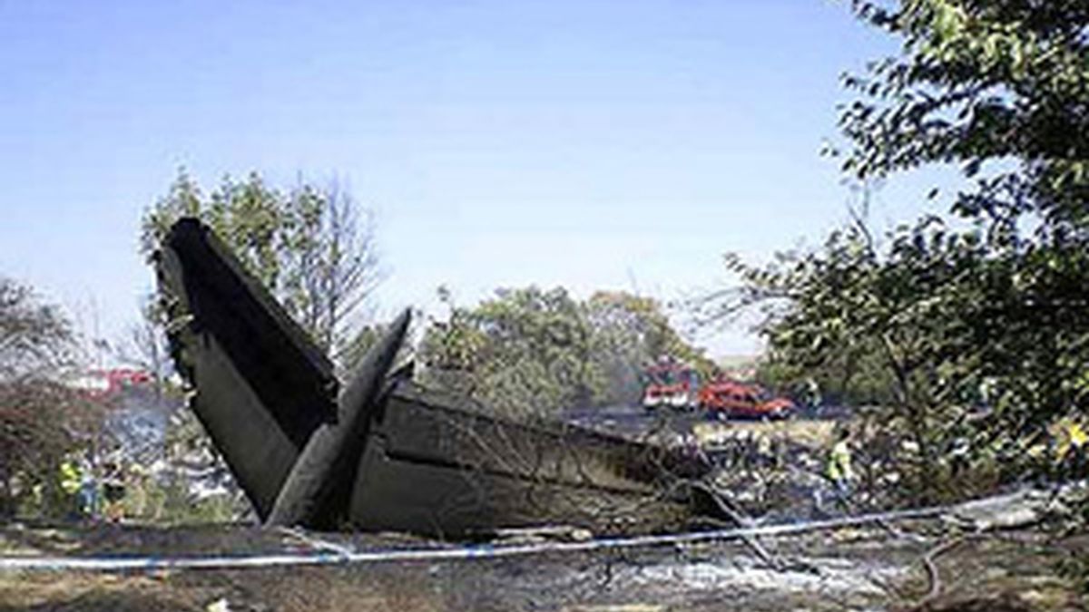 Restos del avión siniestrado el 20 de agosto de 2008. Foto: Efe