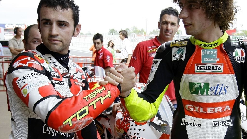 Simoncelli y Barberá se saludan en Montmeló (Año 2008)