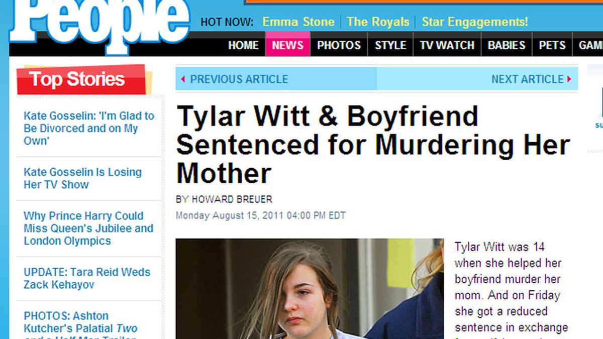 Tylar Witt, condenada a 15 años de prisión por haber matado a su madre