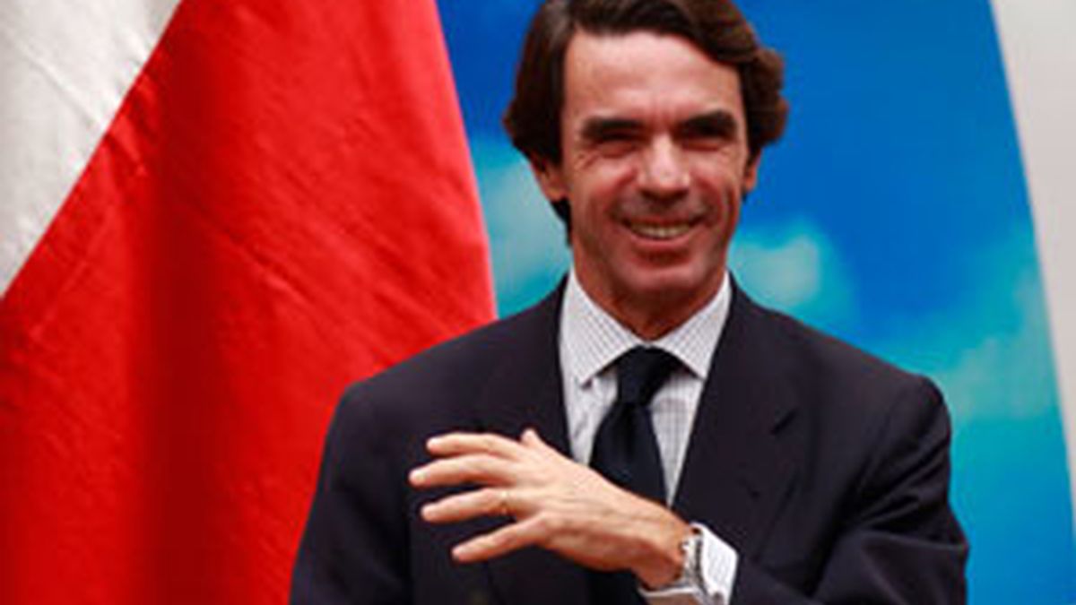 El ex presidente José María Aznar durante una conferencia. GTRES