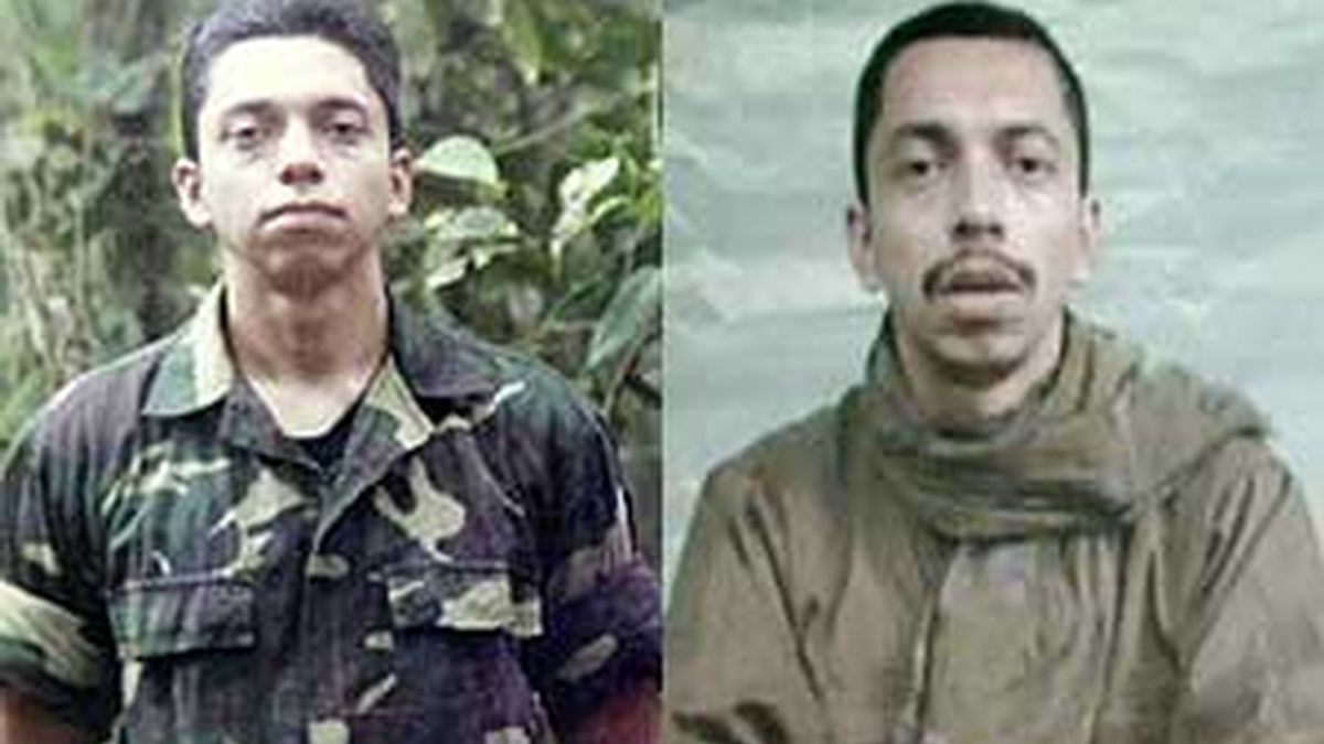Pablo Emilio Moncayo a los 18 años (derecha) y a los 31, un año antes de ser liberado por las FARC