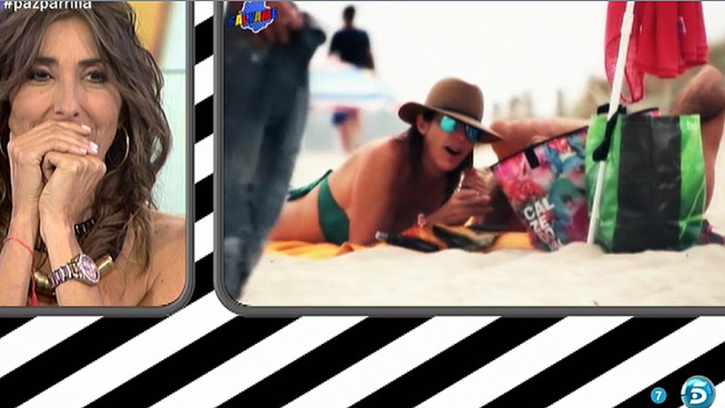 La presentadora y su pareja disfrutan del sol entre besos y abrazos