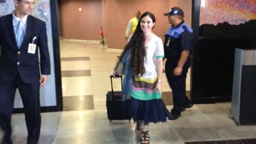 Yoanni Sánchez, a su llegada a Brasil