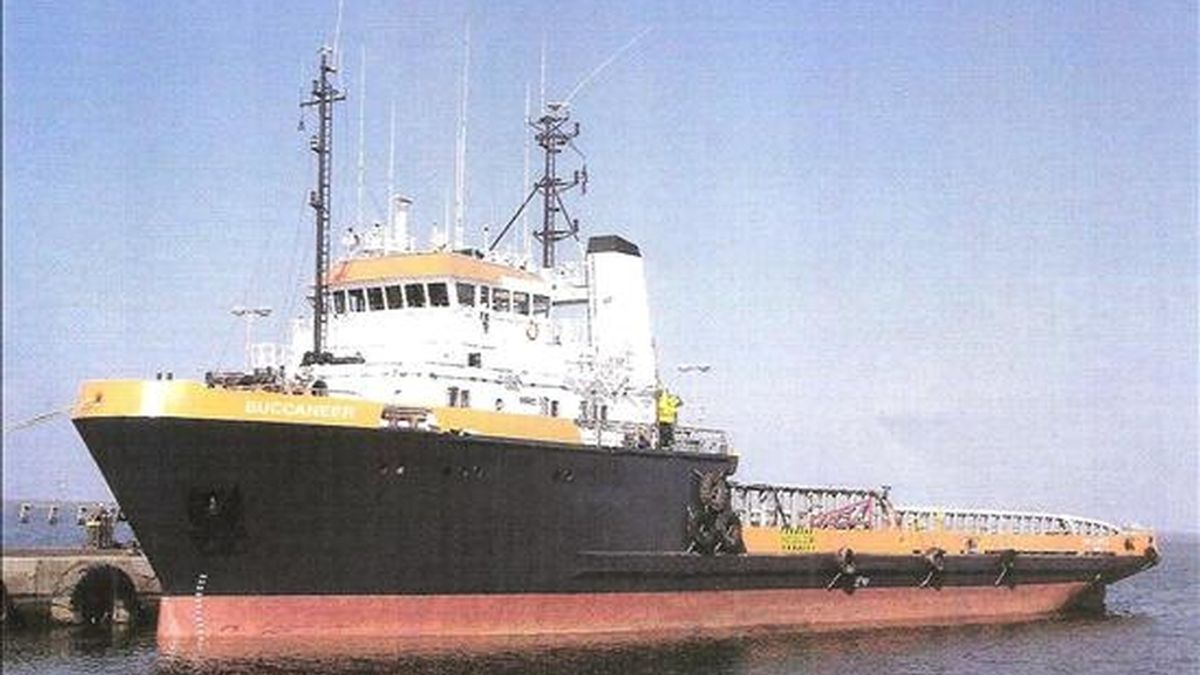 Fotografía sin frcha del remolcador italiano "Buccaneer", asaltado por piratas el pasado 11 de abril en el golfo de Adén. EFE/Archivo