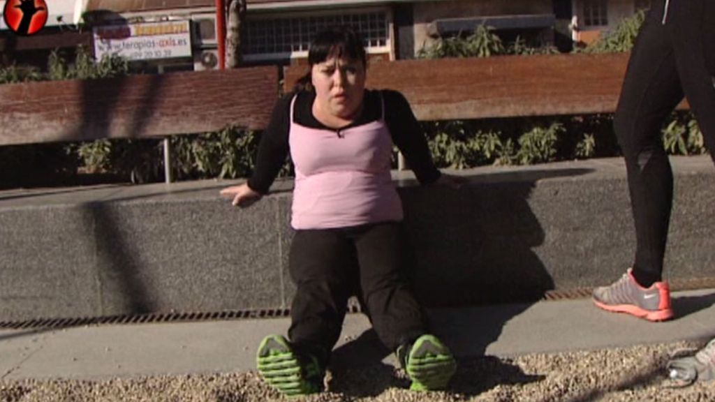 La reportera ha tenido un pequeño accidente durante el entrenamiento