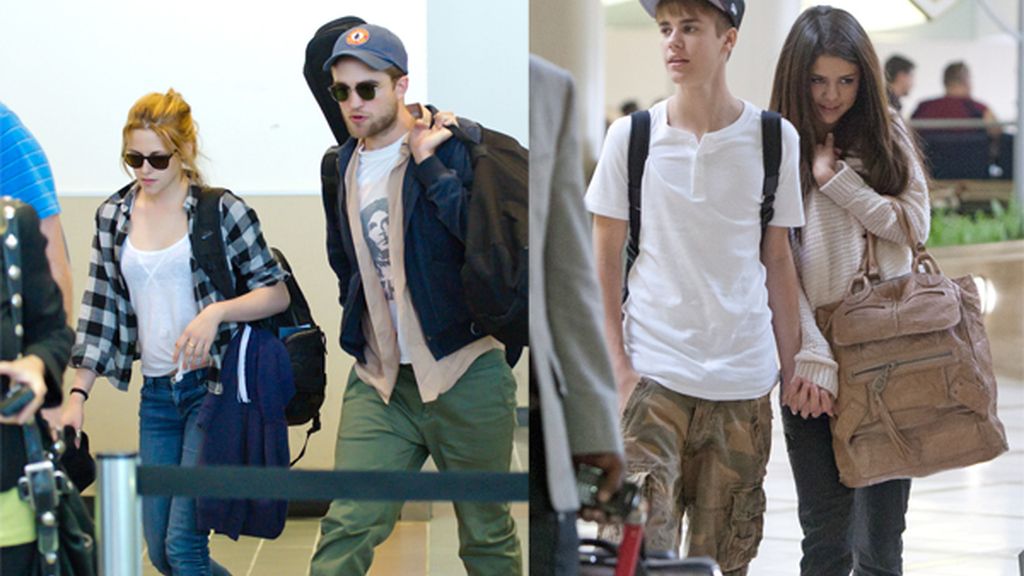 Viajando con Kristen y Selena, en el aeropuerto