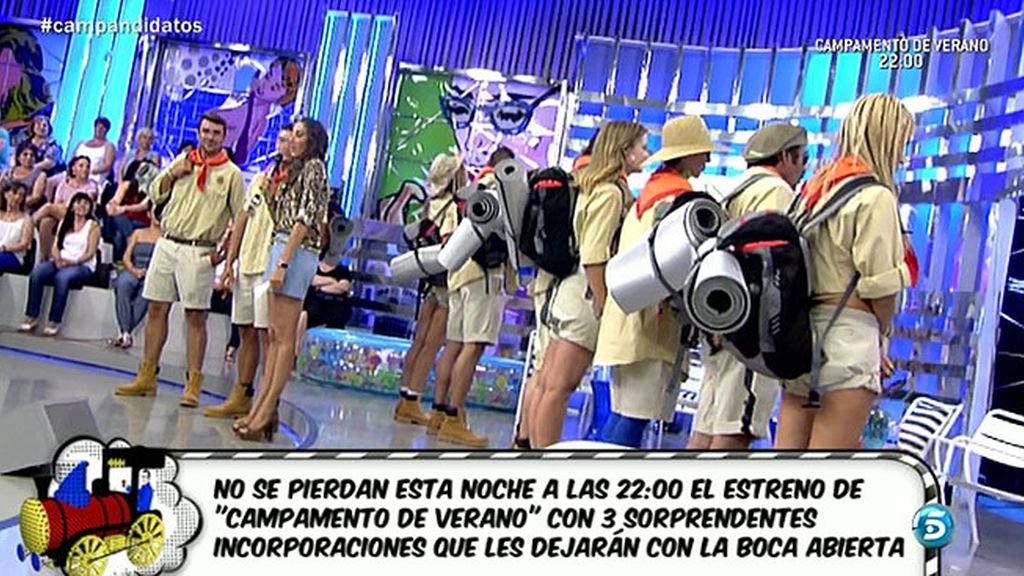 Los scouts visitan 'Sálvame' antes de emprender su camino al campamento