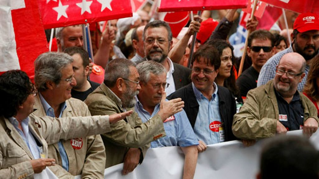 Toxo y Méndez protestan en Madrid