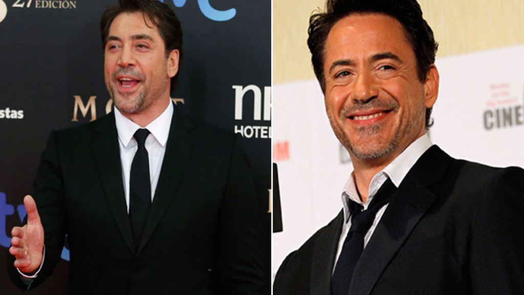 Los actores Javier Bardem y Robert Downey Jr.