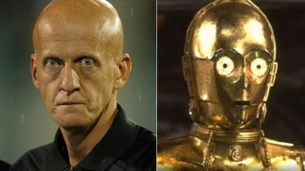 El famoso ex árbitro Pierluigi Collina y el mítico personaje de Star Wars 'C-3PO'