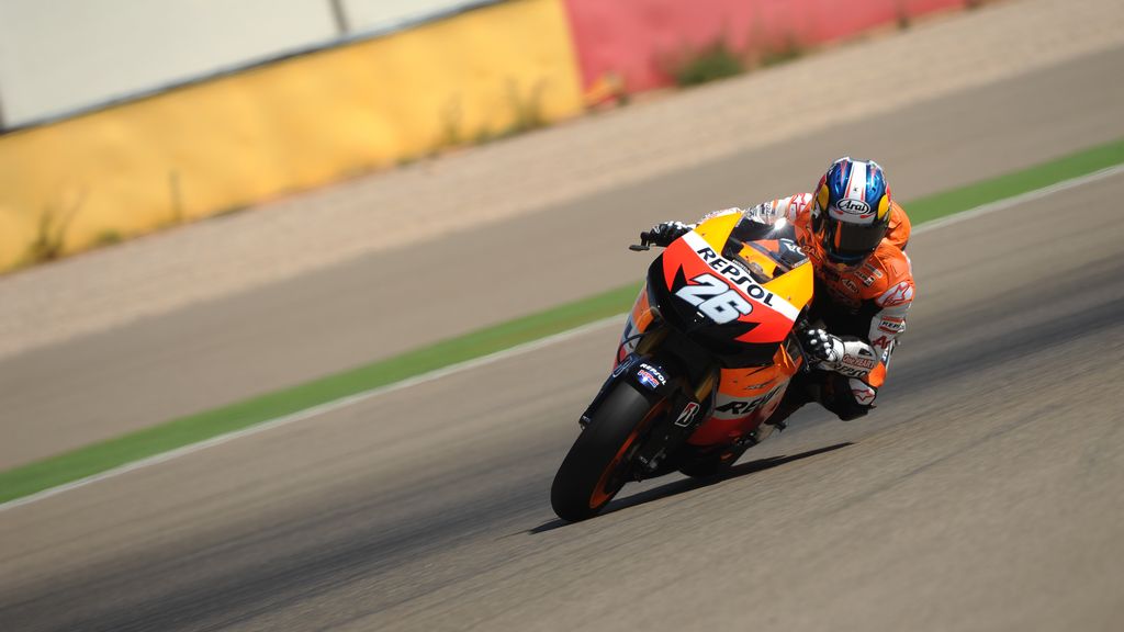 Dani Pedrosa, rodando en Aragón