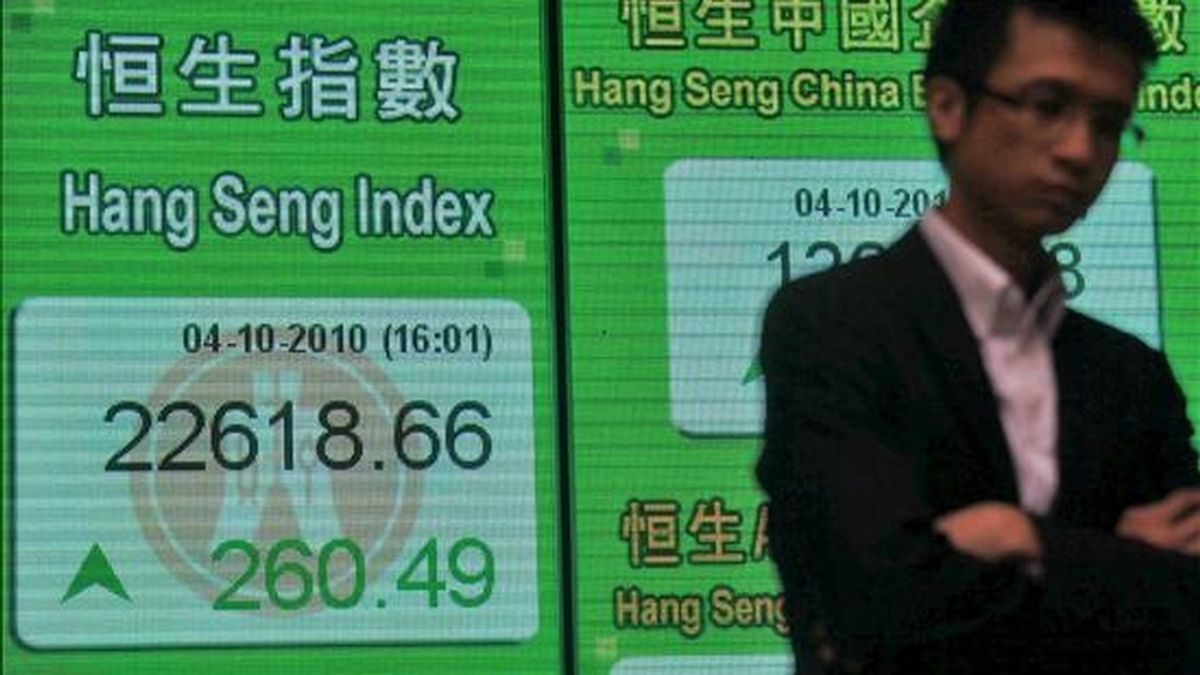 Pantalla electrónica con el cierre de la Bolsa de Hong Kong (China). EFE/Archivo