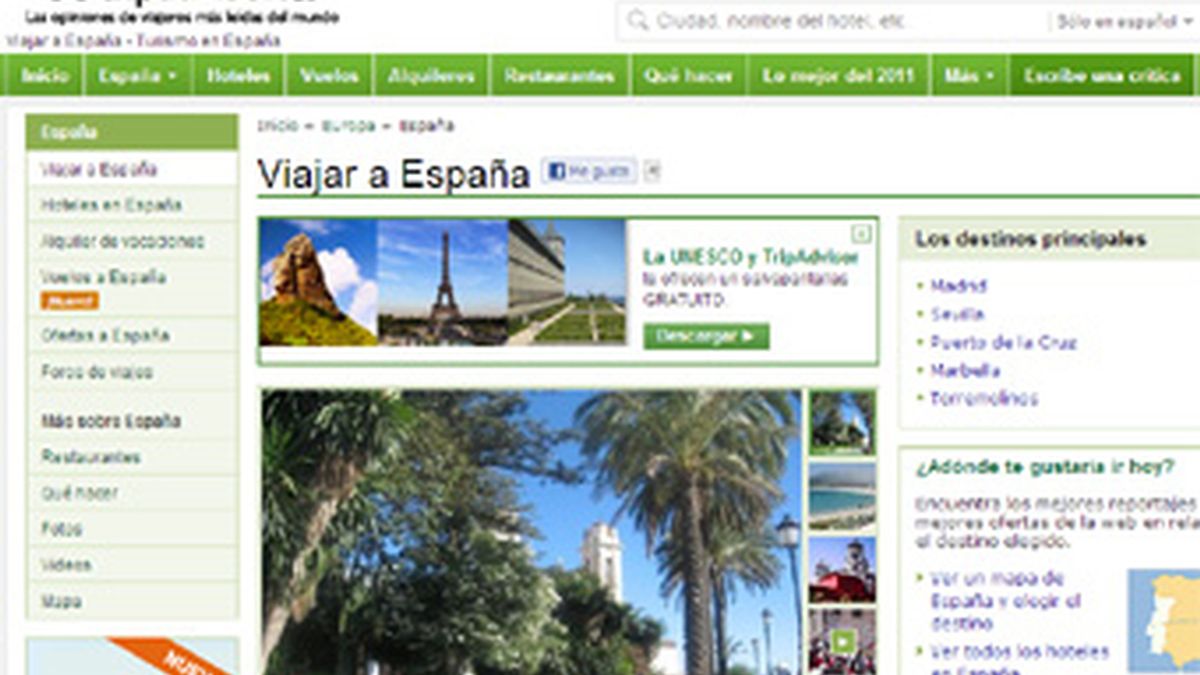 La web de viajes TripAdvisor alcanzó la cifra de 50 millones de visitantes únicos al mes, convirtiéndose España en el tercer país europeo que más tráfico genera para la página.
