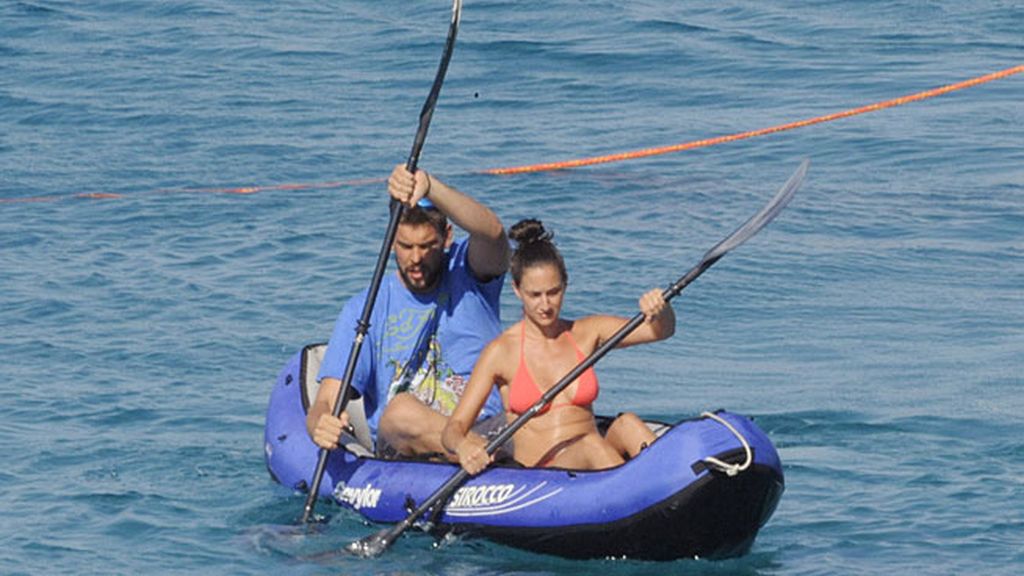 Marc y Cristina Blesa, en una piragüa