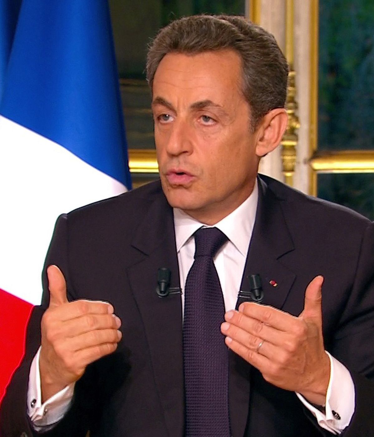 Nicolás Sarkozy durante una entrevista para la televisión francesa