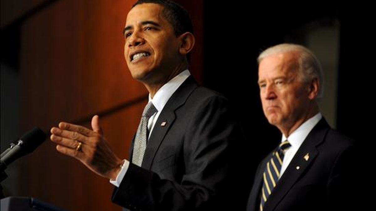 Imagen de este lunes del presidente Barack Obama, durante el discurso que ofreció en el Departamento de Transporte de Washington DC, Estados Unidos. EFE