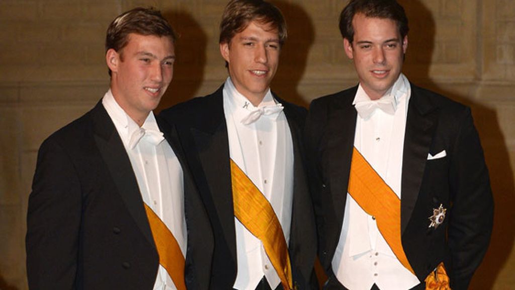 Los príncipes Sebastián, Luis y Félix de Luxemburgo