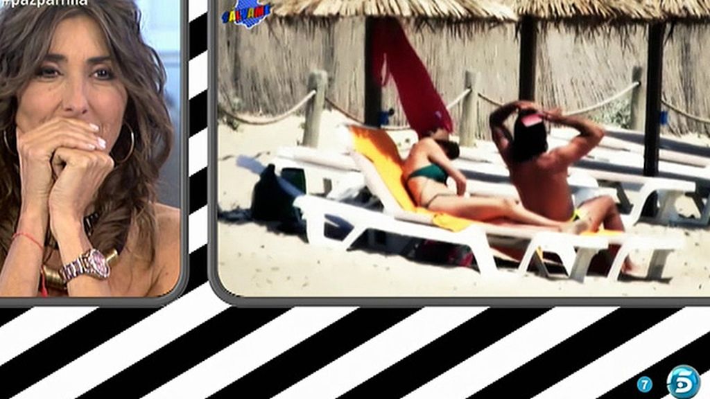 La presentadora y su pareja disfrutan del sol entre besos y abrazos