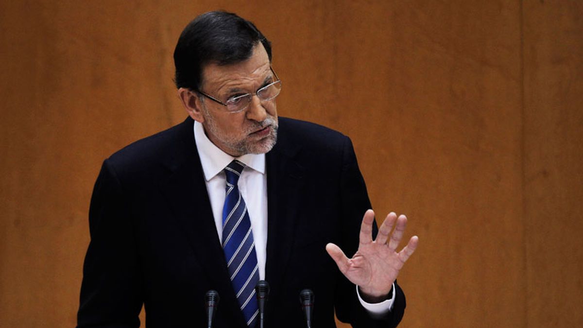 Rajoy durante su comparencia ante el Congreso por el caso Bárcenas