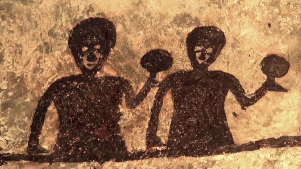 Extrañas pinturas que adornan el templo de Alaiza