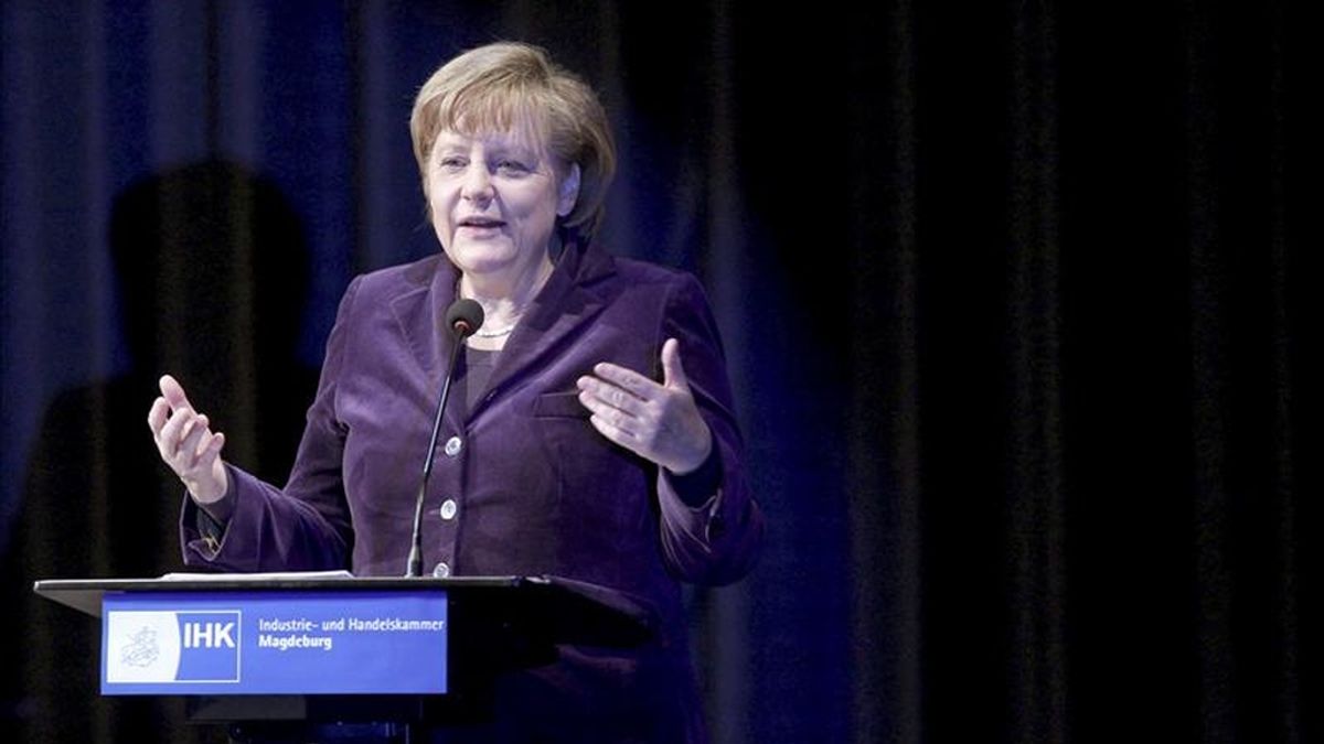La canciller alemana Angela Merkel durante un discurso. EFE/Archivo La canciller alemana Angela Merkel durante un discurso. EFE/Archivo