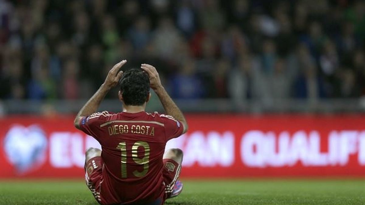 Diego Costa durante el encuentro ante Eslovaquia