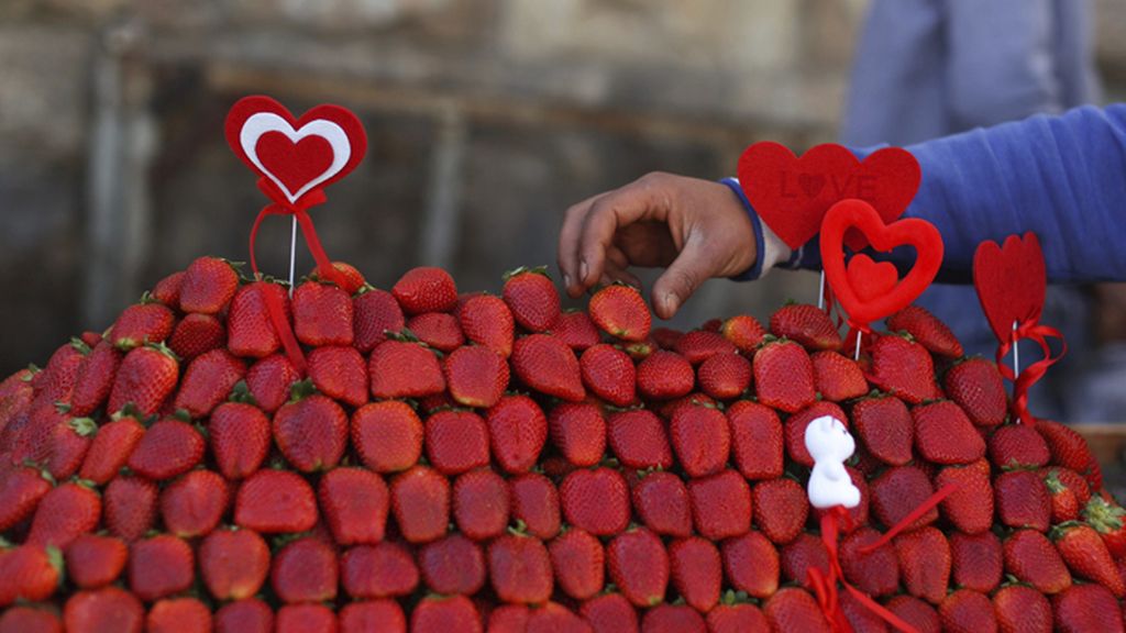 Fresas y corazones para celebrar San Valentín en Ramala