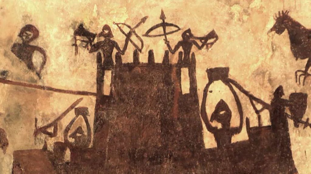 Extrañas pinturas que adornan el templo de Alaiza