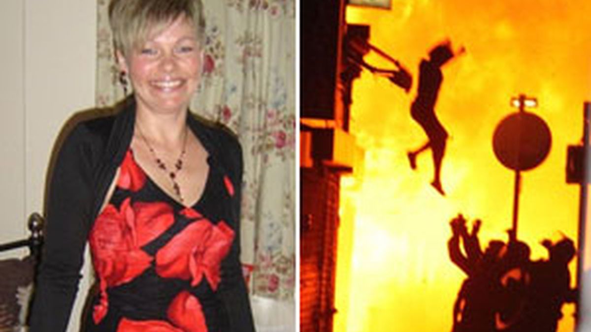 Monika tuvo que saltar desde la ventana de su casa en llamas. Foto: Daily Mail