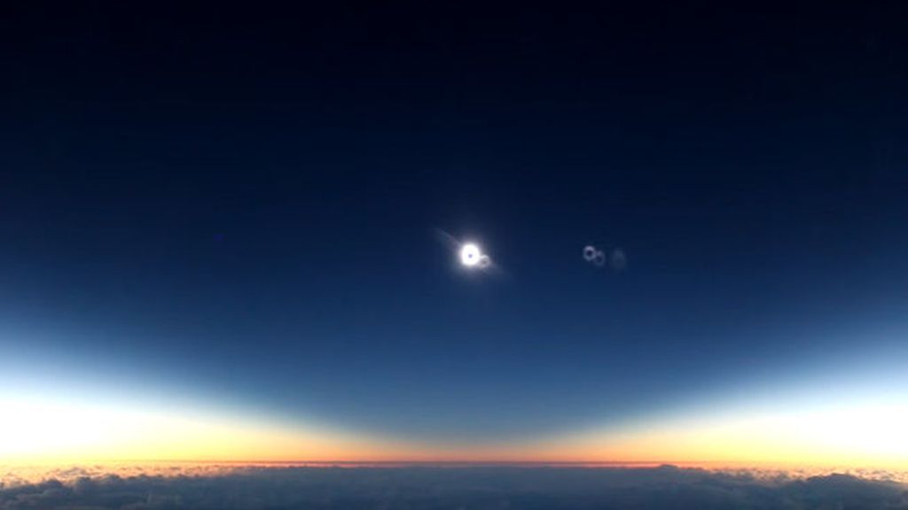 Así se ve un eclipse solar desde un avión