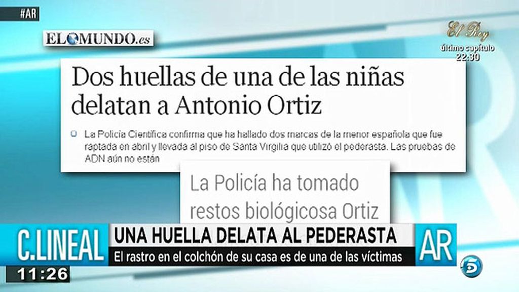 La policía ha encontrado huellas de una menor en un colchón de la casa de A. Ortiz