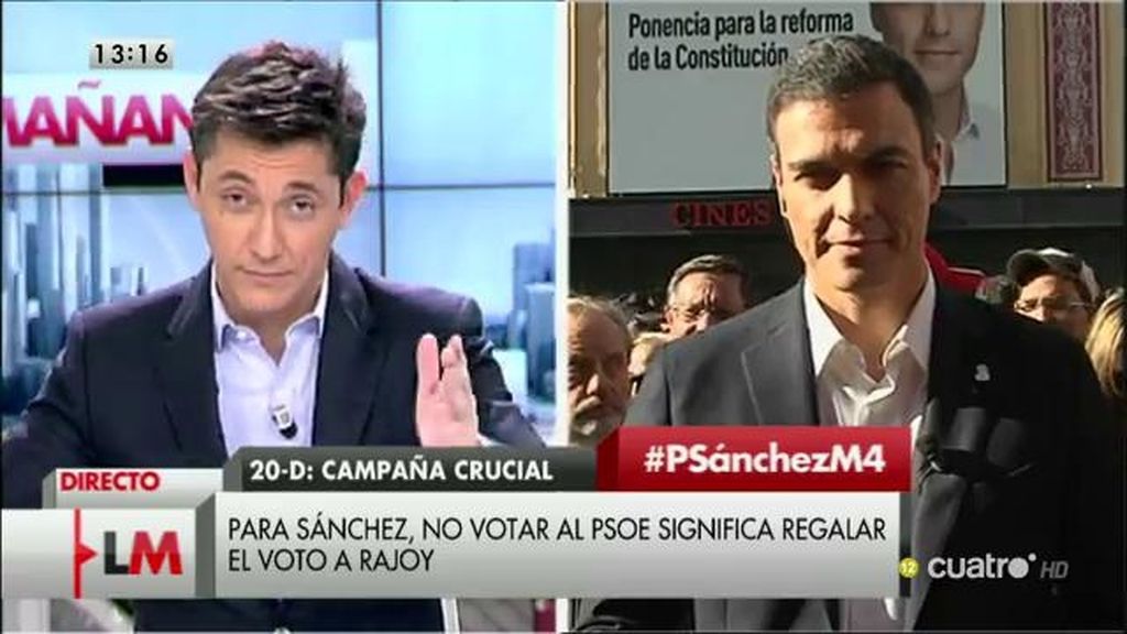 Pedro Sánchez: "Somos los únicos que podemos ganar al PP"