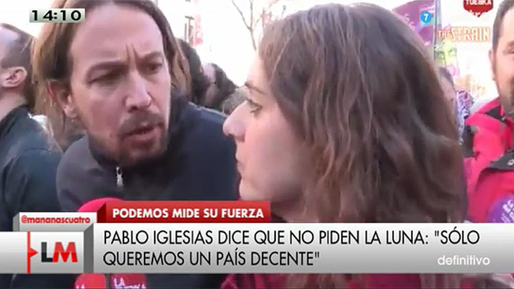 P. Iglesias: "No pedimos la luna, pedimos un país más decente"