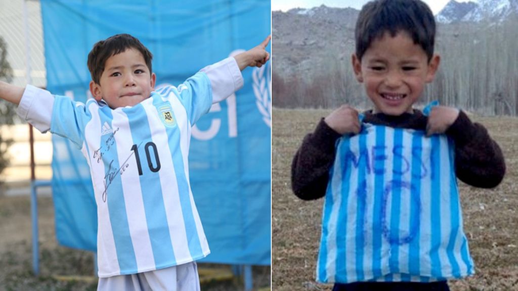 La familia del niño afgano fan de Messi, huye del país por las amenazas de muerte