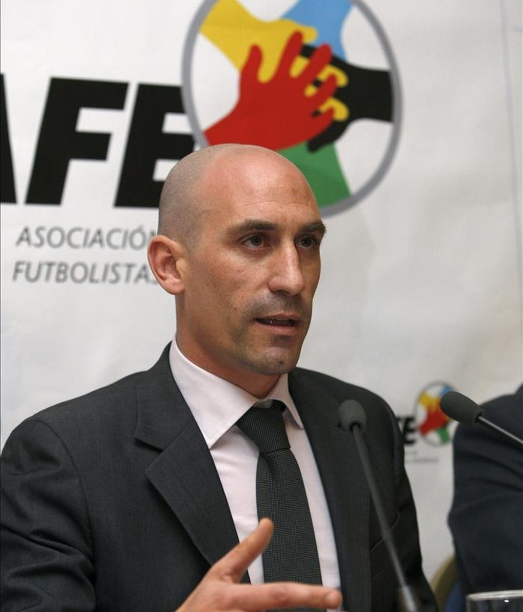 El presidente de la Asociación de Futbolistas Profesionales (AFE), Luis Manuel Rubiales. EFE/Archivo El presidente de la Asociación de Futbolistas Profesionales (AFE), Luis Manuel Rubiales. EFE/Archivo